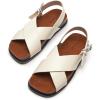 imageC Paravano Womens Flat Sandals  Slippers with Arch Support  Adjustable Buckle SlipOn Fashion Slides for Casual Walking BeachWhite