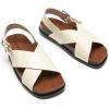 imageC Paravano Womens Flat Sandals  Slippers with Arch Support  Adjustable Buckle SlipOn Fashion Slides for Casual Walking BeachWhite