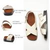 imageC Paravano Womens Flat Sandals  Slippers with Arch Support  Adjustable Buckle SlipOn Fashion Slides for Casual Walking BeachWhite