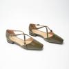 imageCParavano Womens Flats Square Toe CrossStrap Sandals Stylish Comfortable SlipOn Shoes for Casual Wear Work Travel ampamp Social EventsArmy Green