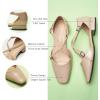 imageCParavano Womens Flats Square Toe CrossStrap Sandals Stylish Comfortable SlipOn Shoes for Casual Wear Work Travel ampamp Social EventsBeige