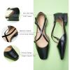 imageCParavano Womens Flats Square Toe CrossStrap Sandals Stylish Comfortable SlipOn Shoes for Casual Wear Work Travel ampamp Social EventsBlack