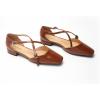 imageCParavano Womens Flats Square Toe CrossStrap Sandals Stylish Comfortable SlipOn Shoes for Casual Wear Work Travel ampamp Social EventsBrown