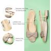 imageCParavano Womens Slingback Round Toe Slingback Flats Detachable Ankle Strap Flats Sandals Slip on Casual Flats Shoes Mary Jane ShoesBeige