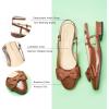 imageCParavano Womens Slingback Round Toe Slingback Flats Detachable Ankle Strap Flats Sandals Slip on Casual Flats Shoes Mary Jane ShoesBrown