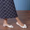 imageCParavano Womens Slingback Round Toe Slingback Flats Detachable Ankle Strap Flats Sandals Slip on Casual Flats Shoes Mary Jane ShoesMilky White