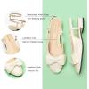 imageCParavano Womens Slingback Round Toe Slingback Flats Detachable Ankle Strap Flats Sandals Slip on Casual Flats Shoes Mary Jane ShoesMilky White