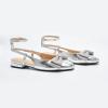 imageCParavano Womens Slingback Round Toe Slingback Flats Detachable Ankle Strap Flats Sandals Slip on Casual Flats Shoes Mary Jane ShoesSilver