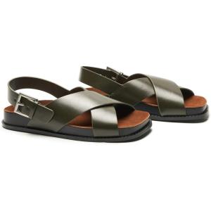 imageC Paravano Womens Flat Sandals  Slippers with Arch Support  Adjustable Buckle SlipOn Fashion Slides for Casual Walking BeachArmy Green
