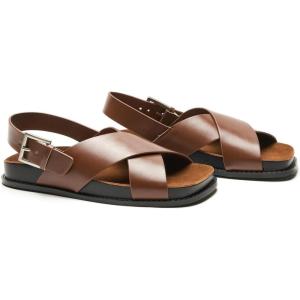 imageC Paravano Womens Flat Sandals  Slippers with Arch Support  Adjustable Buckle SlipOn Fashion Slides for Casual Walking BeachBrown