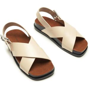 imageC Paravano Womens Flat Sandals  Slippers with Arch Support  Adjustable Buckle SlipOn Fashion Slides for Casual Walking BeachCamel