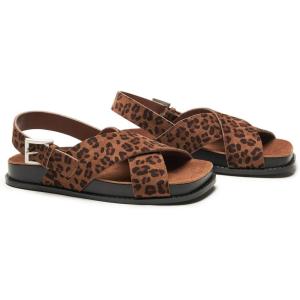 imageC Paravano Womens Flat Sandals  Slippers with Arch Support  Adjustable Buckle SlipOn Fashion Slides for Casual Walking BeachLeopard