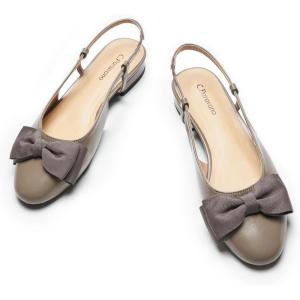 imageCParavano Womens Slingback Round Toe Slingback Flats Detachable Ankle Strap Flats Sandals Slip on Casual Flats Shoes Mary Jane ShoesGrey