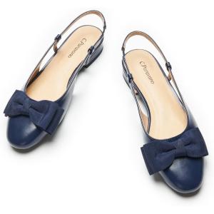 imageCParavano Womens Slingback Round Toe Slingback Flats Detachable Ankle Strap Flats Sandals Slip on Casual Flats Shoes Mary Jane ShoesNavy