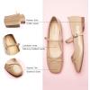 imageC Paravano Womens Mary Jane Ballet Flats  Square Toe Bowknot Flats with Adjustable Strap Comfortable Flats for Women Office Work Casual Walking and Dressy OccasionsBeige