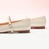 imageC Paravano Womens Mary Jane Ballet Flats  Square Toe Bowknot Flats with Adjustable Strap Comfortable Flats for Women Office Work Casual Walking and Dressy OccasionsWhite
