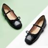 imageC Paravano Womens Mary Jane Ballet Flats  Square Toe Bowknot Flats with Adjustable Strap Comfortable Flats for Women Office Work Casual Walking and Dressy OccasionsBlackb