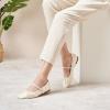 imageC Paravano Womens Mary Jane Ballet Flats  Square Toe Bowknot Flats with Adjustable Strap Comfortable Flats for Women Office Work Casual Walking and Dressy OccasionsWhite