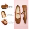 imageC Paravano Womens Mary Jane Ballet Flats  Square Toe Bowknot Flats with Adjustable Strap Comfortable Flats for Women Office Work Casual Walking and Dressy OccasionsBrown