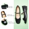 imageC Paravano Womens Mary Jane Ballet Flats  Square Toe Bowknot Flats with Adjustable Strap Comfortable Flats for Women Office Work Casual Walking and Dressy OccasionsBlackb