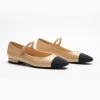 imageC Paravano Womens Mary Jane Flats Round Toe Leather Ballet Flats with Adjustable Strap Low Block Heel Dressy and Casual Shoes for Office or Daily WearX6abeige