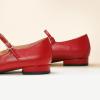 imageC Paravano Womens Mary Jane Flats Round Toe Leather Ballet Flats with Adjustable Strap Low Block Heel Dressy and Casual Shoes for Office or Daily WearX6cred