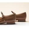 imageC Paravano Womens Mary Jane Flats Round Toe Leather Ballet Flats with Adjustable Strap Low Block Heel Dressy and Casual Shoes for Office or Daily WearX6abrown