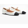 imageC Paravano Womens Mary Jane Flats Round Toe Leather Ballet Flats with Adjustable Strap Low Block Heel Dressy and Casual Shoes for Office or Daily WearX6awhite