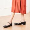imageC Paravano Womens Mary Jane Flats Round Toe Leather Ballet Flats with Adjustable Strap Low Block Heel Dressy and Casual Shoes for Office or Daily WearX6ablack