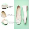 imageCParavano Womens Ballet Flats Comfortable Slip On Round Toe Flat Shoes Casual Walking Shoes for Women SlipOn Bow Dressy Flats for Work Office ampamp Wedding PartyWhited