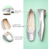 imageCParavano Womens Ballet Flats Comfortable Slip On Round Toe Flat Shoes Casual Walking Shoes for Women SlipOn Bow Dressy Flats for Work Office ampamp Wedding PartySliver