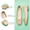 imageCParavano Womens Ballet Flats Comfortable Slip On Round Toe Flat Shoes Casual Walking Shoes for Women SlipOn Bow Dressy Flats for Work Office ampamp Wedding PartyBeige