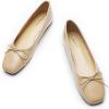 imageCParavano Womens Ballet Flats Comfortable Slip On Round Toe Flat Shoes Casual Walking Shoes for Women SlipOn Bow Dressy Flats for Work Office ampamp Wedding PartyBeige