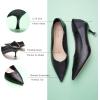 imageCParavano Pointy Kitten Heels Wedding Shoes Dressy Low Heel Work Casual Heels Flight Attendant Heels Mules Heels Women Pump for Office WearBlack