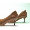 imageCParavano Pointy Kitten Heels Wedding Shoes Dressy Low Heel Work Casual Heels Flight Attendant Heels Mules Heels Women Pump for Office WearBrown D3