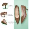 imageCParavano Pointy Kitten Heels Wedding Shoes Dressy Low Heel Work Casual Heels Flight Attendant Heels Mules Heels Women Pump for Office WearBrown D3