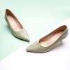 imageCParavano Pointy Kitten Heels Wedding Shoes Dressy Low Heel Work Casual Heels Flight Attendant Heels Mules Heels Women Pump for Office WearLight Green D3