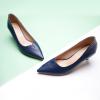 imageCParavano Pointy Kitten Heels Wedding Shoes Dressy Low Heel Work Casual Heels Flight Attendant Heels Mules Heels Women Pump for Office WearNavy D3