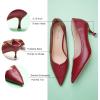 imageCParavano Pointy Kitten Heels Wedding Shoes Dressy Low Heel Work Casual Heels Flight Attendant Heels Mules Heels Women Pump for Office WearRed