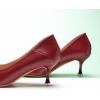 imageCParavano Pointy Kitten Heels Wedding Shoes Dressy Low Heel Work Casual Heels Flight Attendant Heels Mules Heels Women Pump for Office WearRed