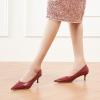 imageCParavano Pointy Kitten Heels Wedding Shoes Dressy Low Heel Work Casual Heels Flight Attendant Heels Mules Heels Women Pump for Office WearRed