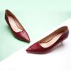 imageCParavano Pointy Kitten Heels Wedding Shoes Dressy Low Heel Work Casual Heels Flight Attendant Heels Mules Heels Women Pump for Office WearRed