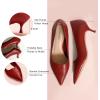 imageCParavano Pointy Kitten Heels Wedding Shoes Dressy Low Heel Work Casual Heels Flight Attendant Heels Mules Heels Women Pump for Office WearRed D3