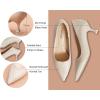 imageCParavano Pointy Kitten Heels Wedding Shoes Dressy Low Heel Work Casual Heels Flight Attendant Heels Mules Heels Women Pump for Office WearWhite D3