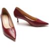 imageCParavano Pointy Kitten Heels Wedding Shoes Dressy Low Heel Work Casual Heels Flight Attendant Heels Mules Heels Women Pump for Office WearRed