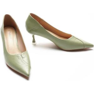 imageCParavano Pointy Kitten Heels Wedding Shoes Dressy Low Heel Work Casual Heels Flight Attendant Heels Mules Heels Women Pump for Office WearLight Green D3