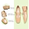 imageCParavano Mary Jane Shoes for Women  Retro Womens Flats  Comfort Square Toe Dressy Flats  Casual Walking Shoes for Wedding Work OfficeBeigeb