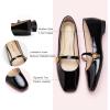 imageCParavano Mary Jane Shoes for Women  Retro Womens Flats  Comfort Square Toe Dressy Flats  Casual Walking Shoes for Wedding Work OfficeBlackd