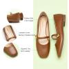 imageCParavano Mary Jane Shoes for Women  Retro Womens Flats  Comfort Square Toe Dressy Flats  Casual Walking Shoes for Wedding Work OfficeBrownd