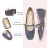 imageCParavano Mary Jane Shoes for Women  Retro Womens Flats  Comfort Square Toe Dressy Flats  Casual Walking Shoes for Wedding Work OfficeGreyd